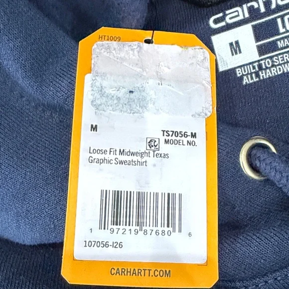 Carhartt Men's Navy Hoodie Sweater,Size M - Picture 15 of 17